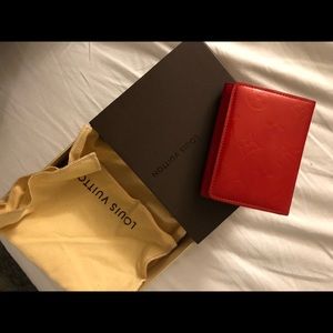 Authentic Louis Vuitton Red Vernis Ludlow Wallet